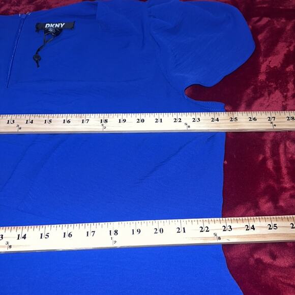 NWT $139 DKNY Soft V Neck Tiered Midi Dress Blue Plus Size 20W - Picture 6 of 9